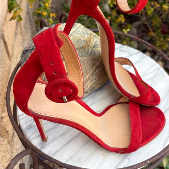 Milano Red Suede Heels - Picture 2 of 5